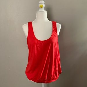 Coral Colored Loose-Fit Cinched Tank Top